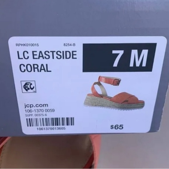 Liz Claiborne Womens Eastside White Square Toe Wedge Sandals Shoes New - Picture 15 of 16